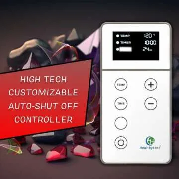 HealthyLine TAO Far Infrared Heating Pad - Small Natural Crystal Gemstones Mat for Back Pain - Electric Auto Shut Off - Rejuvenating Negative Ions Therapy - 32" x 20"