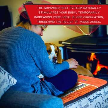 HealthyLine TAO Far Infrared Heating Pad - Small Natural Crystal Gemstones Mat for Back Pain - Electric Auto Shut Off - Rejuvenating Negative Ions Therapy - 32" x 20"