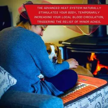 HealthyLine TAO Far Infrared Heating Pad - Small Natural Crystal Gemstones Mat for Back Pain - Electric Auto Shut Off - Rejuvenating Negative Ions Therapy - 32" x 20"