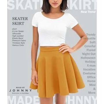 MBJ WB211 Women's Versatile Skater Skirt in Mustard
