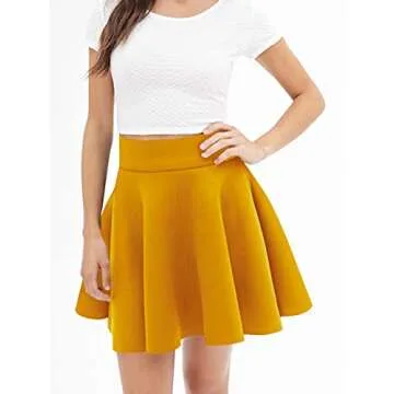 MBJ WB211 Women's Versatile Skater Skirt in Mustard