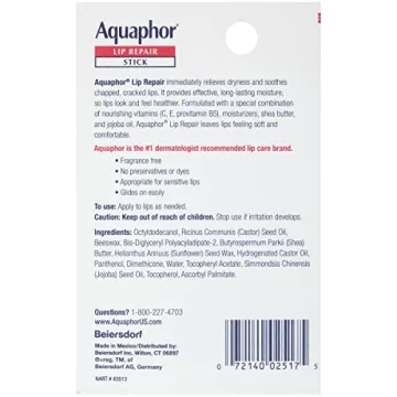 Aquaphor Lip Repair Stick for Chapped Lips - Pack of 4