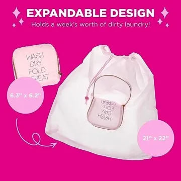 Miamica Pink Travel Laundry Bag Expandable Durable Foldable