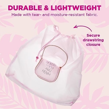 Miamica Pink Travel Laundry Bag Expandable Durable Foldable