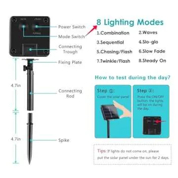 Multicolor 2-Pack 100 LED 64FT Crystal Globe Solar Christmas Lights Outdoor, Waterproof Solar Lights Outdoor with 8 Lighting Modes, Solar Christmas Tree Lights for Christmas Decorations (Multicolor)