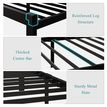 iPormis Stylish Twin Metal Bed Frame with Underbed Storage