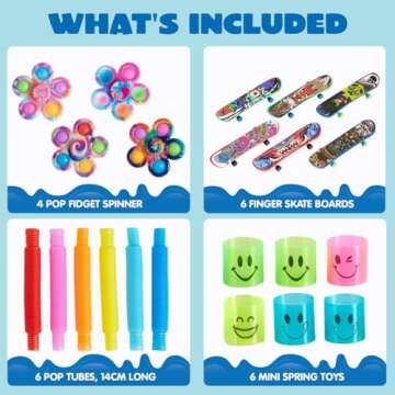 JOYIN 60 Pcs Party Favors for Kids, Popular Fidget Toys Pack, Goodie Bags Fillers for Kids Birthday Party, Prizes in Bulk for School, Pinata Stuffers, Classroom Prizes, Treasure Box Toys