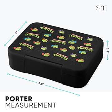 Simple Modern Nickelodeon Viacom Bento Lunch Box for Kids | BPA Free, Leakproof, Dishwasher Safe | Lunch Container for Boys, Toddlers | Porter Collection | 5 Compartments | TMNT: Turtles Unite