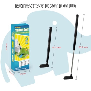 Wondrus Toilet Golf Game - Funny White Elephant Gifts Exchange for Adults - Christmas Secret Santa Gifts, Bathroom Mini Golf Gag Gifts Ideas for Dad, Husband, Boyfriend, Men, Golfer
