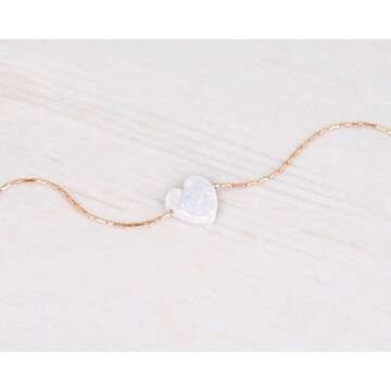Elegant Rose Gold Opal Heart Choker Necklace for Women
