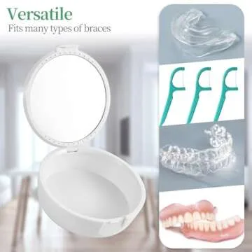 TIHYWR Retainer Case,Denture Case Cute Mouth Guard Case Container Storage Racks,Orthodontic Aligner Case With Mirror and Ventilatio,Colorful Mandala