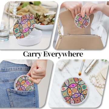 TIHYWR Retainer Case,Denture Case Cute Mouth Guard Case Container Storage Racks,Orthodontic Aligner Case With Mirror and Ventilatio,Colorful Mandala