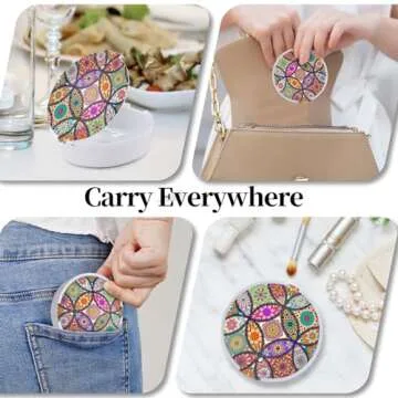 TIHYWR Retainer Case,Denture Case Cute Mouth Guard Case Container Storage Racks,Orthodontic Aligner Case With Mirror and Ventilatio,Colorful Mandala