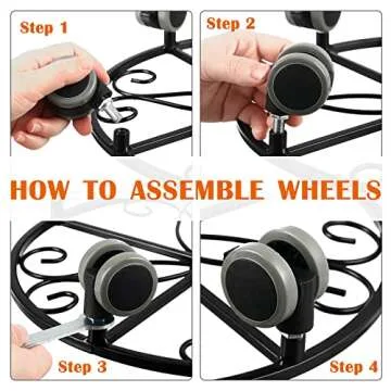 5 Pack Plant Caddy with Wheels Heavy Duty 16 Inch Large Metal Plant Stand with Wheels Plant Dolly Rolling Plant Stand Plant Roller with Casters for Indoor and Outdoor with 5 Pack Plant Saucers, Black