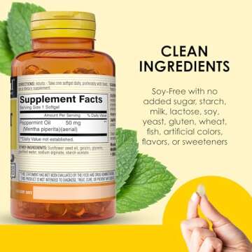 MASON NATURAL Peppermint Oil 50 mg Enteric Coated - Natural Gastrointestinal Comfort, Supports a Healthy Gut, Bowel Soothing Dietary Supplement, 90 Softgels.