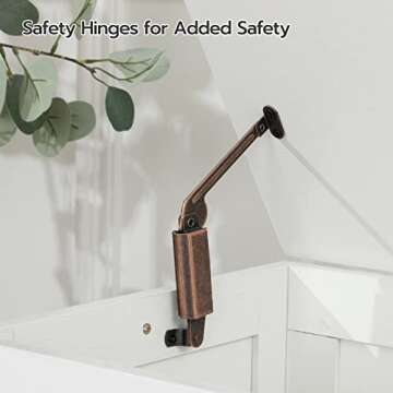 HOOBRO Toy Box, Retro Wooden Look Storage Chest with Safety Hinge, Entryway Storage Bench Supports 220 lb, 39.4 x 15.7 x 18.9 Inches Toy Chest Organizer, Easy Assembly (White)