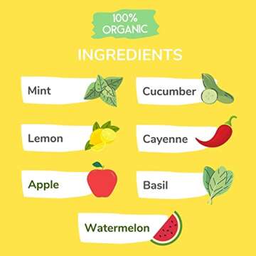 Wonder Melon Organic Watermelon Juice, Cold Pressed, (Variety 6 Pack) 3 Watermelon with Basil Cucumb...