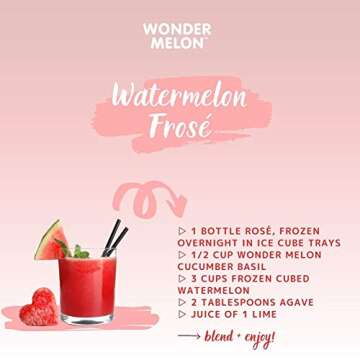 Wonder Melon Organic Watermelon Juice, Cold Pressed, (Variety 6 Pack) 3 Watermelon with Basil Cucumber & 3 Watermelon with Lemon Cayenne