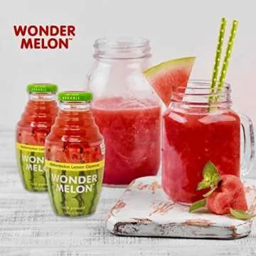 Wonder Melon Organic Watermelon Juice, Cold Pressed, (Variety 6 Pack) 3 Watermelon with Basil Cucumber & 3 Watermelon with Lemon Cayenne