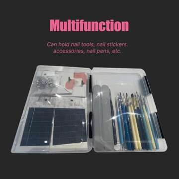 CATEAR Press on Nail Organizer with 48pc Adhesive Kit