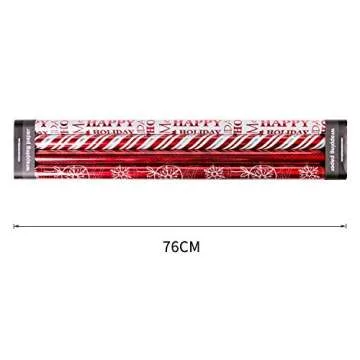 WRAPAHOLIC Christmas Wrapping Paper Roll - Red and White Christmas Design with Metallic Foil Shine - 4 Rolls - 30 inch X 120 inch Per Roll