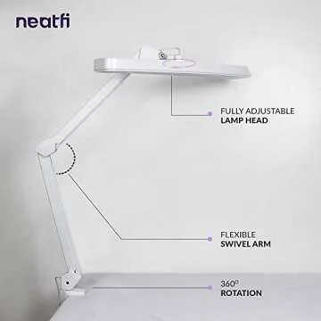 Neatfi XL LED Task Lamp with 3 Modes and Clamp