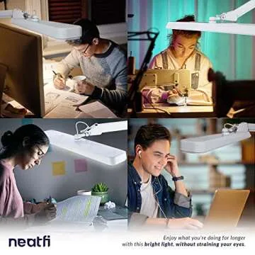Neatfi XL LED Task Lamp with 3 Modes and Clamp