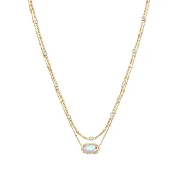 Kendra Scott Elisa Crystal Multi Strand Necklace in 14k Gold-Plated Brass, Fashion Jewelry for Women...