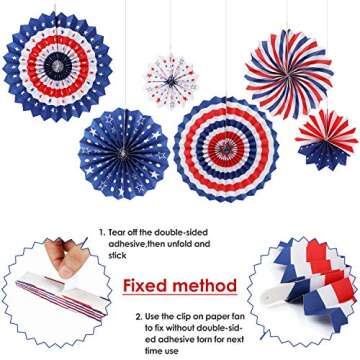 4th/Fourth of July Patriotic Decorations - Star Latex Balloons Party Supplies,Red White Blue Hanging...