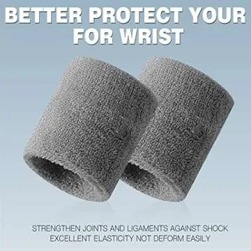 BEACE Sweatbands Sports Wristband for Men & Women - Moisture Wicking Athletic Cotton Terry Cloth Sweatband for Tennis, Basketball, Running, Gym, Working Out