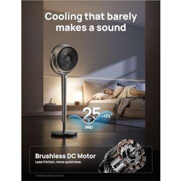 Dreo Smart 43'' Pedestal Fan with Quiet Oscillation & Control