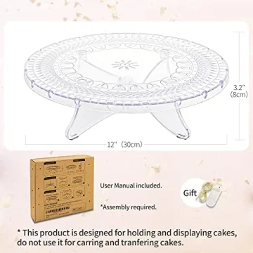 NWK 12inch Lighted Cake Stand Elegant Dessert Display