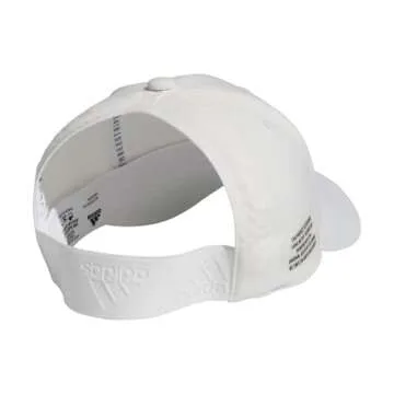 adidas Women's Backless Ponytail Hat Adjustable Fit Baseball Cap, Non Dyed White/Non Dyed White/Black, One Size