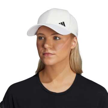 adidas Women's Backless Ponytail Hat Adjustable Fit Baseball Cap, Non Dyed White/Non Dyed White/Black, One Size