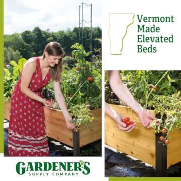 Gardener's Supply Company Elevated Cedar Raised Garden Bed | 2' x 8' Heavy Duty Standing Planter Box...