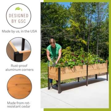 Gardener's Cedar Raised Garden Bed for Easy Gardening