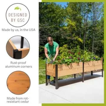 Gardener's Cedar Raised Garden Bed for Easy Gardening