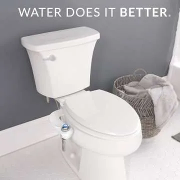 Bio Bidet Slim Glow Bidet Attachment for Toilet, Non Electric, Self Cleaning Dual Nozzles for Front ...