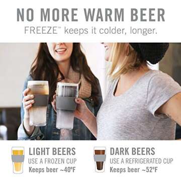 Host Freeze, Frozen Mugs, Freezable Pint Set, Beer Keep Your Drinks Cold, Double Walled Insulated Gl...