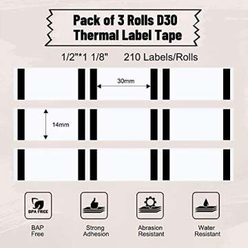Phomemo D30 Label Tape - Clear Self-Adhesive Labels