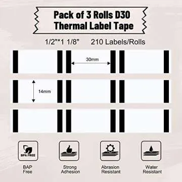 Phomemo D30 Label Tape - Clear Self-Adhesive Labels