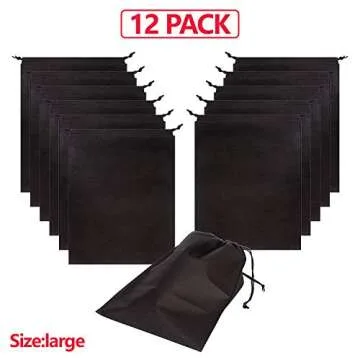 12 Pack Shoe Bags for Travel Non-Woven with Rope for Men and Women Large Shoes Pouch Storage Packing Organizers
