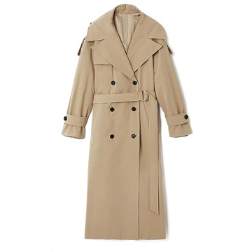 Farktop Women's Oversized Windproof Trench Coat