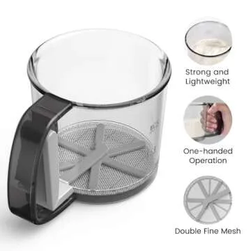 Omesata Flour Sifter - Crank Quality for Perfect Baking