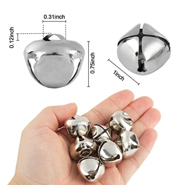 BigOtters Silver Jingle Bells for Festive Crafts 50 Pcs