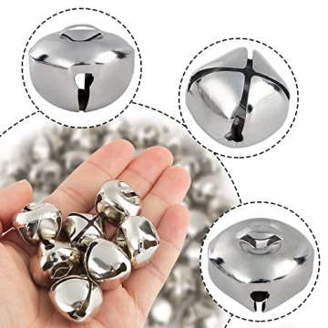 BigOtters Silver Jingle Bells for Festive Crafts 50 Pcs