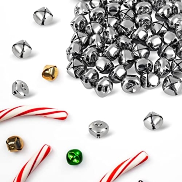 BigOtters Silver Jingle Bells for Festive Crafts 50 Pcs