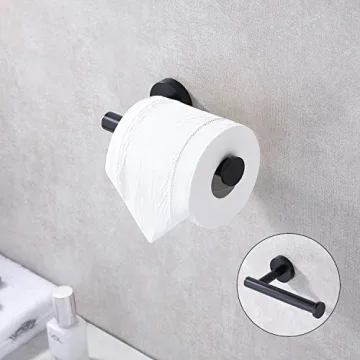 TASTOS Matte Black Toilet Paper Holder SUS304 Stainless Steel