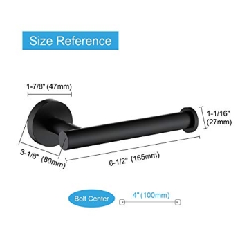 TASTOS Matte Black Toilet Paper Holder SUS304 Stainless Steel
