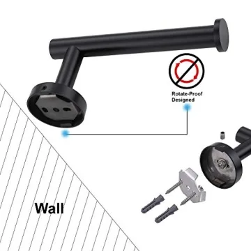 TASTOS Matte Black Toilet Paper Holder SUS304 Stainless Steel